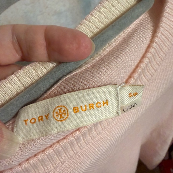 Tory Burch Kimberly merino wool sweater featuring embellished flare cuffs.  S/P - Picture 9 of 9